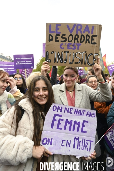 Demonstration Nous Toutes in Paris against sexist and sexual violence. Manifestation Nous Toutes à Paris contre les violences sexistes et sexuelles.