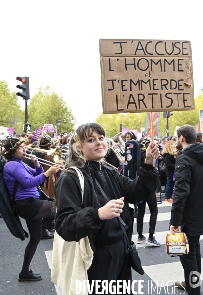 Demonstration Nous Toutes in Paris against sexist and sexual violence. Manifestation Nous Toutes à Paris contre les violences sexistes et sexuelles.