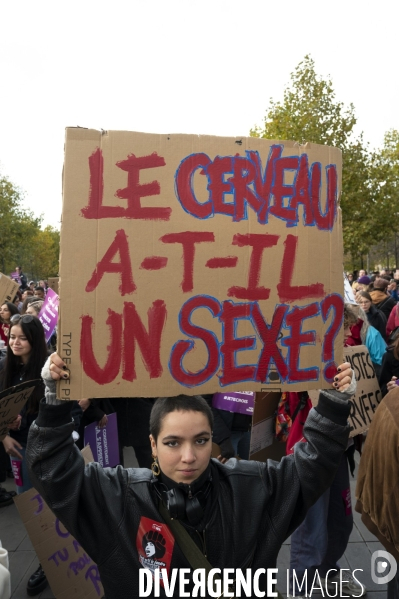 Demonstration Nous Toutes in Paris against sexist and sexual violence. Manifestation Nous Toutes à Paris contre les violences sexistes et sexuelles.