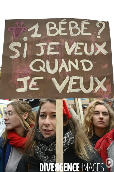 Demonstration Nous Toutes in Paris against sexist and sexual violence. Manifestation Nous Toutes à Paris contre les violences sexistes et sexuelles.