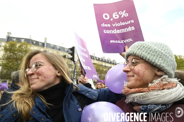 Demonstration Nous Toutes in Paris against sexist and sexual violence. Manifestation Nous Toutes à Paris contre les violences sexistes et sexuelles.