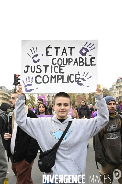 Demonstration Nous Toutes in Paris against sexist and sexual violence. Manifestation Nous Toutes à Paris contre les violences sexistes et sexuelles.