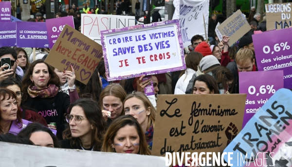 Demonstration Nous Toutes in Paris against sexist and sexual violence. Manifestation Nous Toutes à Paris contre les violences sexistes et sexuelles.