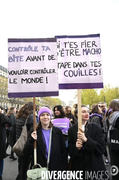 Demonstration Nous Toutes in Paris against sexist and sexual violence. Manifestation Nous Toutes à Paris contre les violences sexistes et sexuelles.