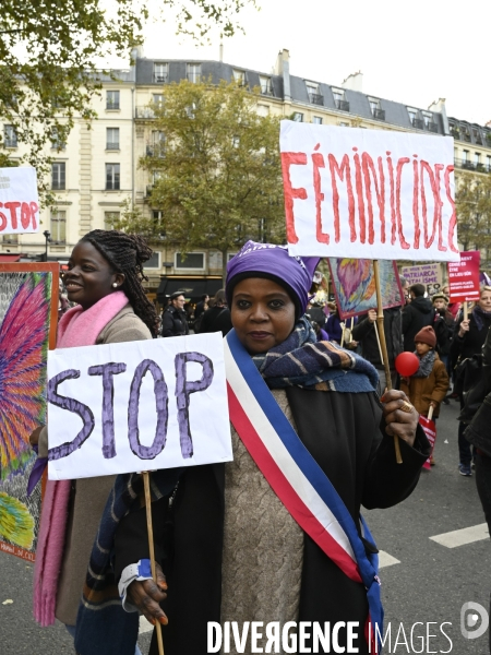 Demonstration Nous Toutes in Paris against sexist and sexual violence. Manifestation Nous Toutes à Paris contre les violences sexistes et sexuelles.