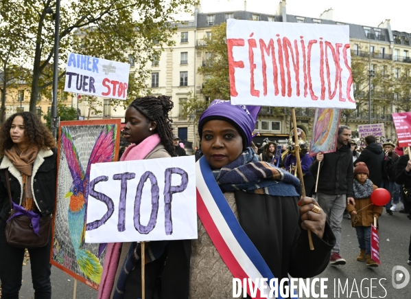 Demonstration Nous Toutes in Paris against sexist and sexual violence. Manifestation Nous Toutes à Paris contre les violences sexistes et sexuelles.