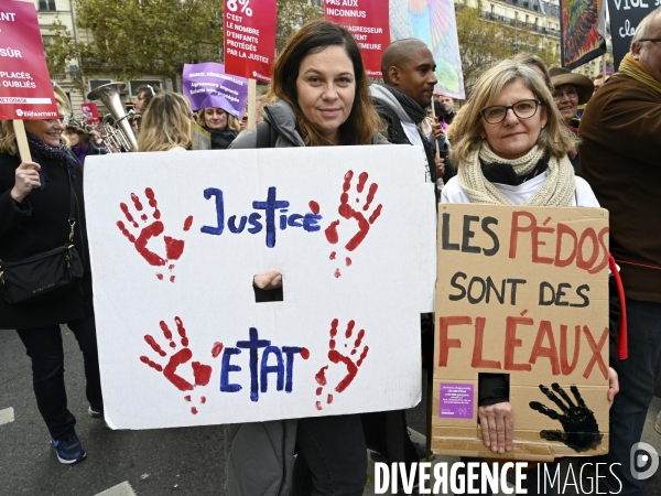 Demonstration Nous Toutes in Paris against sexist and sexual violence. Manifestation Nous Toutes à Paris contre les violences sexistes et sexuelles.