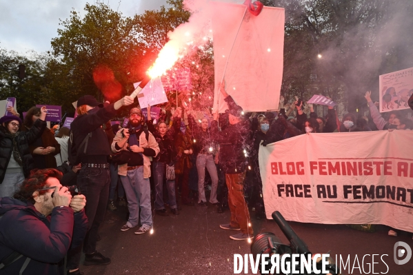 Demonstration Nous Toutes in Paris against sexist and sexual violence. Manifestation Nous Toutes à Paris contre les violences sexistes et sexuelles.