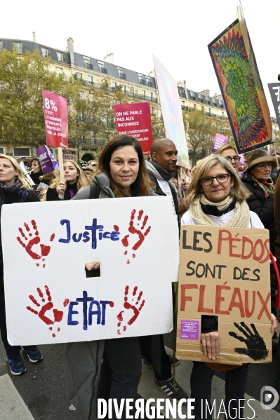 Demonstration Nous Toutes in Paris against sexist and sexual violence. Manifestation Nous Toutes à Paris contre les violences sexistes et sexuelles.