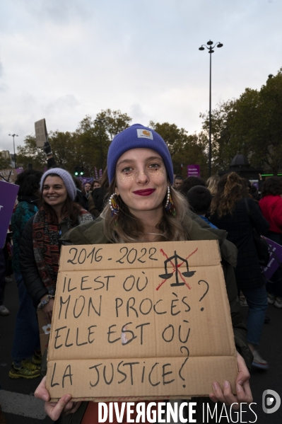 Demonstration Nous Toutes in Paris against sexist and sexual violence. Manifestation Nous Toutes à Paris contre les violences sexistes et sexuelles.