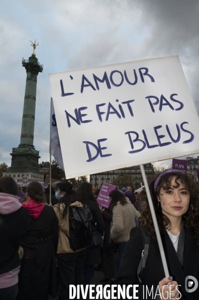 Demonstration Nous Toutes in Paris against sexist and sexual violence. Manifestation Nous Toutes à Paris contre les violences sexistes et sexuelles.