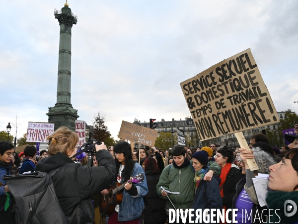 Demonstration Nous Toutes in Paris against sexist and sexual violence. Manifestation Nous Toutes à Paris contre les violences sexistes et sexuelles.