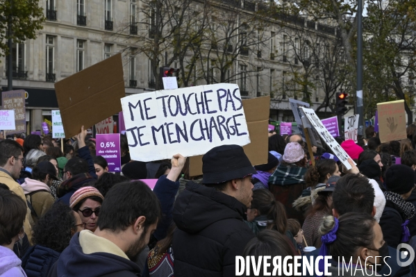 Demonstration Nous Toutes in Paris against sexist and sexual violence. Manifestation Nous Toutes à Paris contre les violences sexistes et sexuelles.