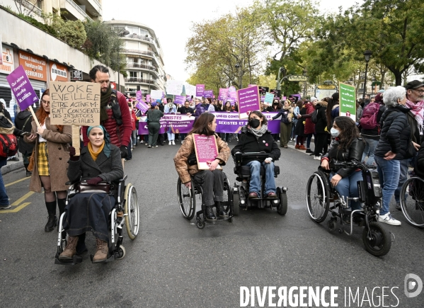 Demonstration Nous Toutes in Paris against sexist and sexual violence. Manifestation Nous Toutes à Paris contre les violences sexistes et sexuelles.