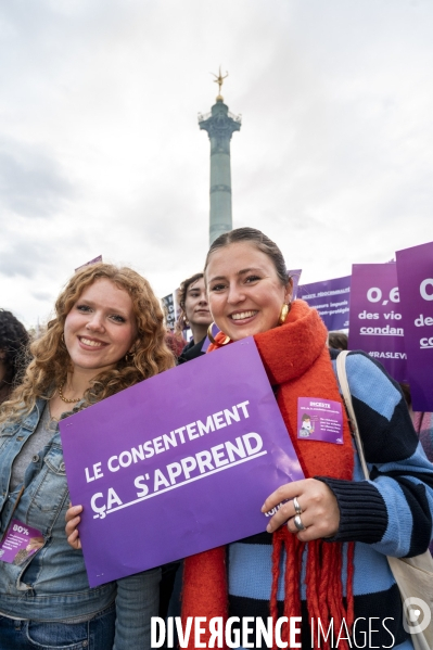 Demonstration Nous Toutes in Paris against sexist and sexual violence. Manifestation Nous Toutes à Paris contre les violences sexistes et sexuelles.