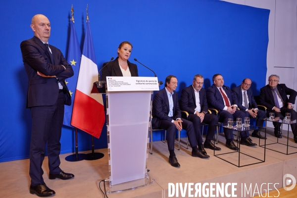 Bercy distribution Signature du pacte de solidarité commerciale