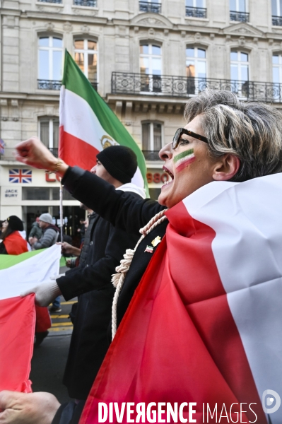 Iran la révolte. Manifestation en soutien à la contestation iranienne, aux femmes iraniennes, et contre le pouvoir en Iran.