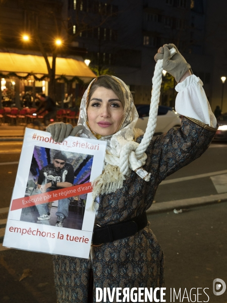 Iran la révolte. Manifestation en soutien à la contestation iranienne, aux femmes iraniennes, et contre le pouvoir en Iran.