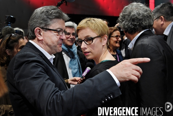 Jean Luc Mélenchon avec Clémentine Autain