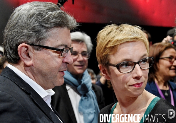 Jean Luc Mélenchon avec Clémentine Autain