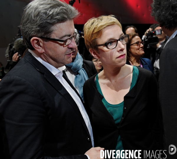 Jean Luc Mélenchon avec Clémentine Autain