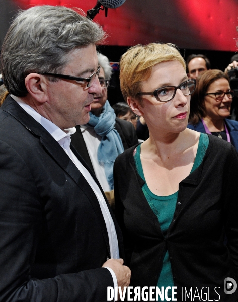 Jean Luc Mélenchon avec Clémentine Autain