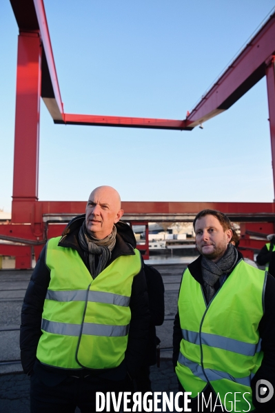 Déplacement de Roland Lescure et de Clément Beaune au Port de Gennevilliers