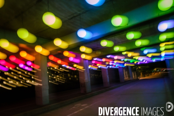 Installation artistique lumineuse  Pixel Avenue  à Saint Denis