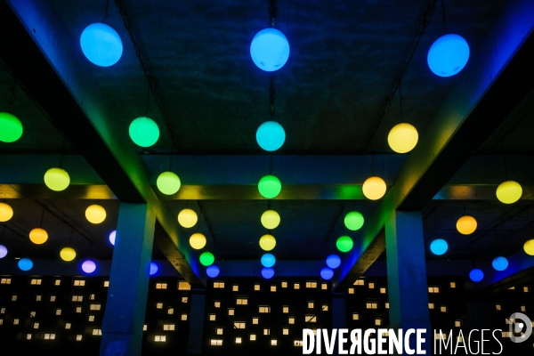 Installation artistique lumineuse  Pixel Avenue  à Saint Denis