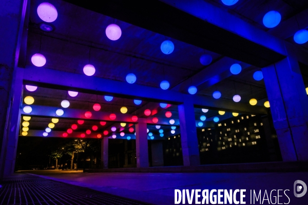 Installation artistique lumineuse  Pixel Avenue  à Saint Denis