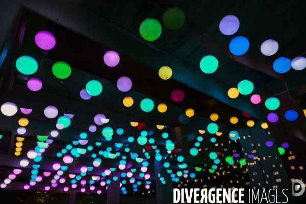 Installation artistique lumineuse  Pixel Avenue  à Saint Denis