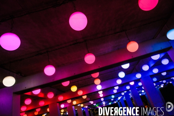 Installation artistique lumineuse  Pixel Avenue  à Saint Denis