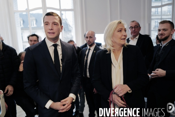 Jordan Bardella avec Marine le pen