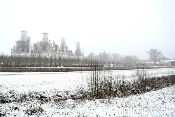 Chambord sous la neige