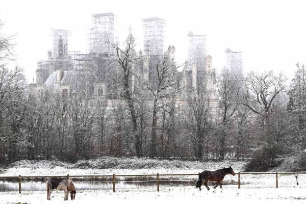 Chambord sous la neige