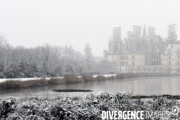 Chambord sous la neige