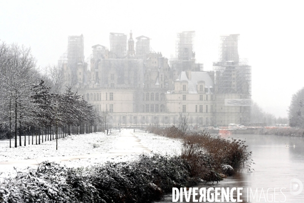 Chambord sous la neige