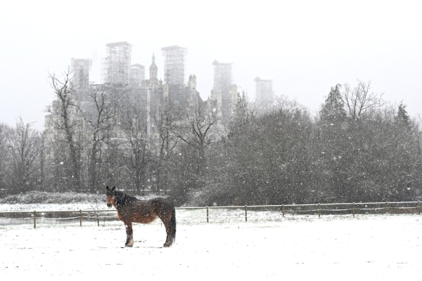 Chambord sous la neige