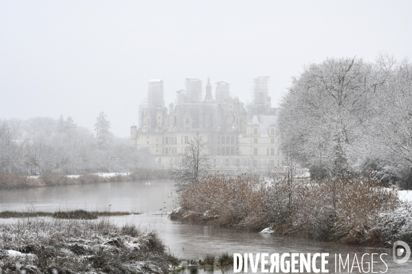 Chambord sous la neige