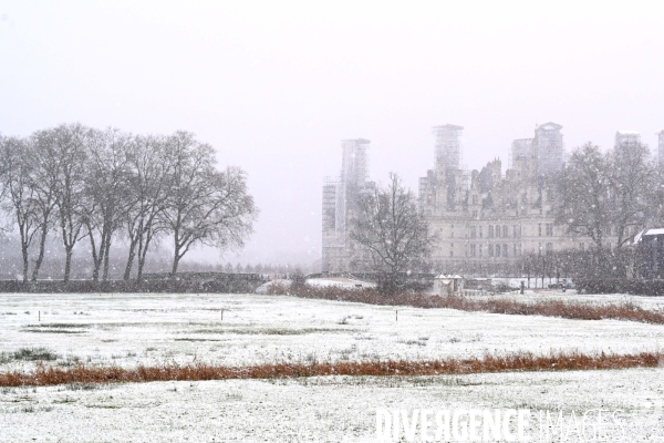 Chambord sous la neige