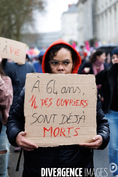 Manifestation contre la réforme des retraites à Nantes