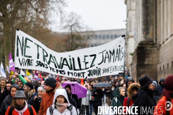 Manifestation contre la réforme des retraites à Nantes