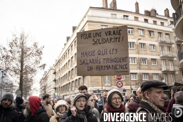 Manifestation contre la réforme des retraites à Rouen