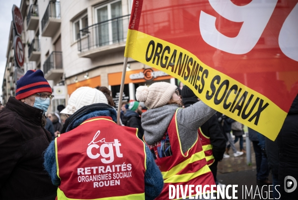 Manifestation contre la réforme des retraites à Rouen