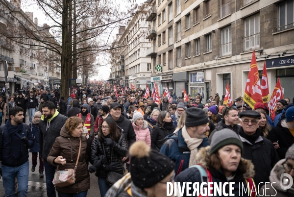 Manifestation contre la réforme des retraites à Rouen