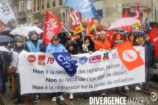 BORDEAUX, Manifestation contre la réforme des retraites