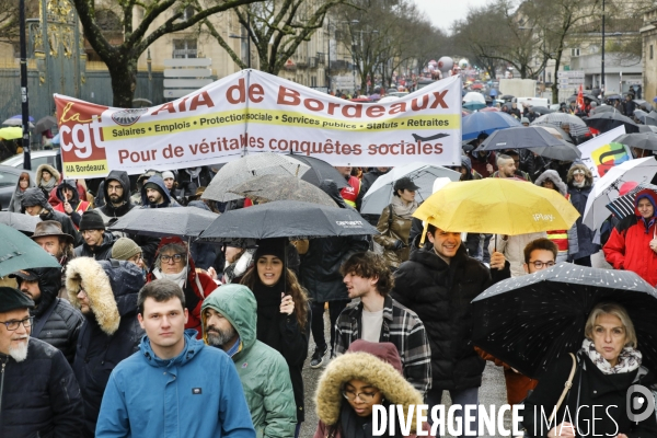 BORDEAUX, Manifestation contre la réforme des retraites