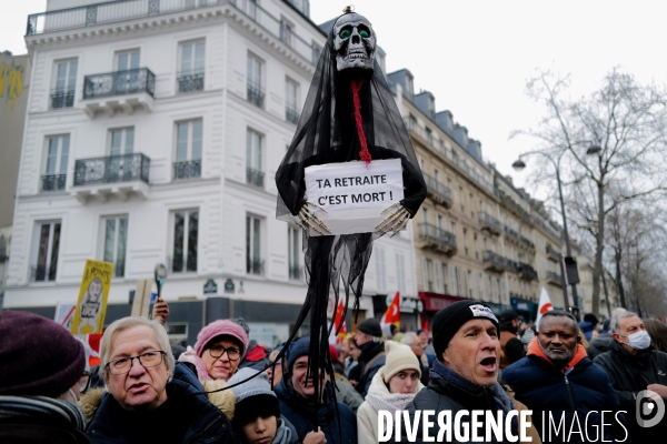 Manifestation intersyndicale contre la reforme des retraites