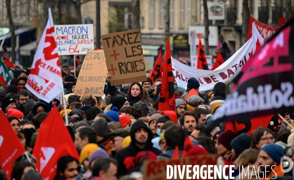 Manifestation intersyndicale contre la reforme des retraites