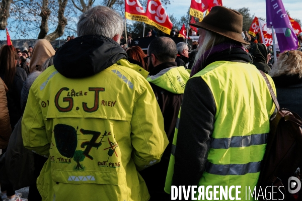 Manifestation contre la réforme des retraites à Aubenas